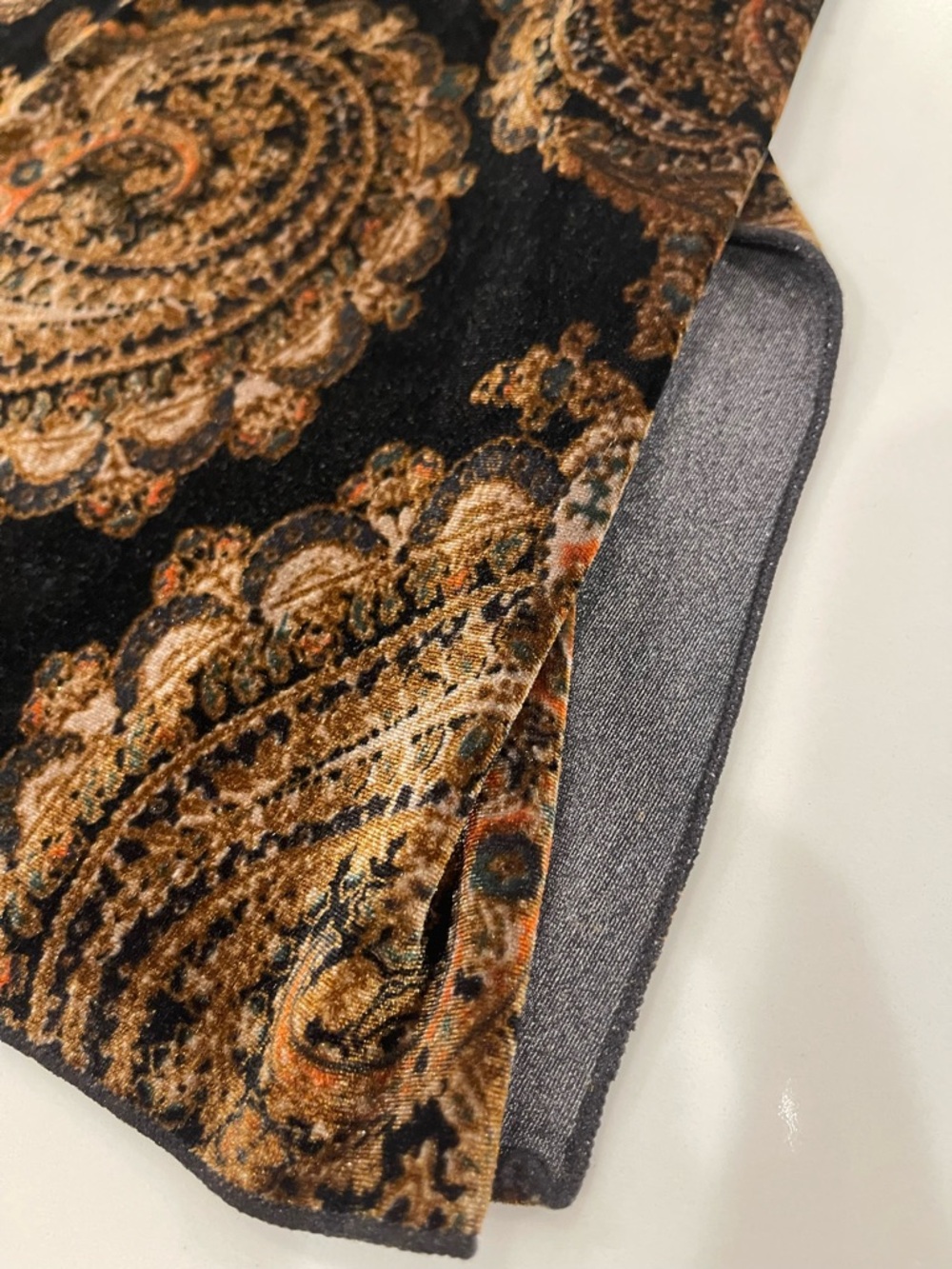 Worn once! Free People Women’s Black Paisley Velvet Cami Tank Top - Picture 3 of 11